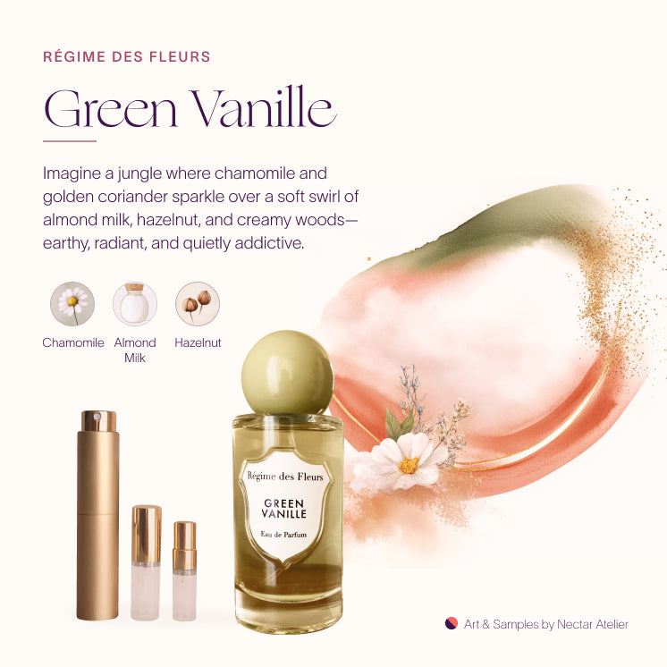 Art Collage of Régime des Fleurs Green Vanille | Nectar Atelier