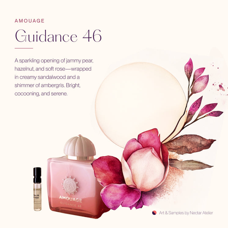 Amouage Guidance 46, 1.5ml Luxe Sample & Art Collage