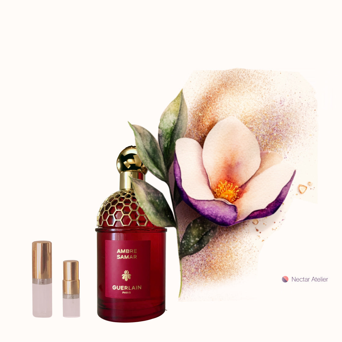 Ambre Samar | Luxe Samples in 1ml, 2ml, 3ml, 5ml, 10ml glass atomizers by Nectar Atelier