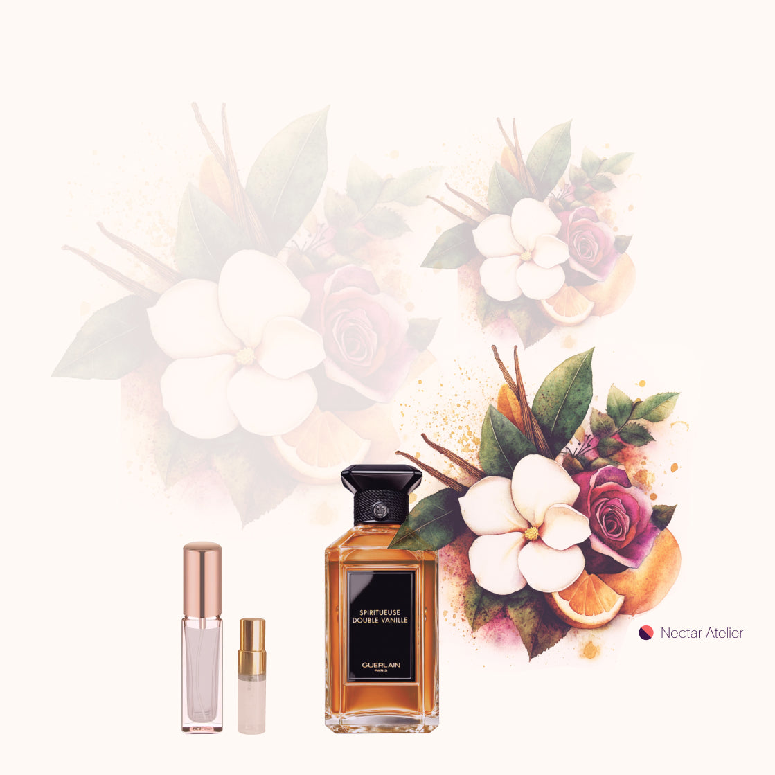 Spiritueuse Double Vanille authentic, artful, eco-friendly, Luxe Samples 1ml, 2ml, 3ml, 5ml sizes by Nectar Atelier.
