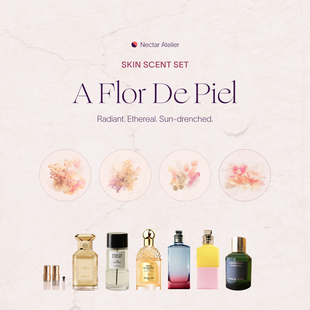 SKIN SCENT Sample SET - A Flor de Piel luxe artful samples by Nectar Atelier