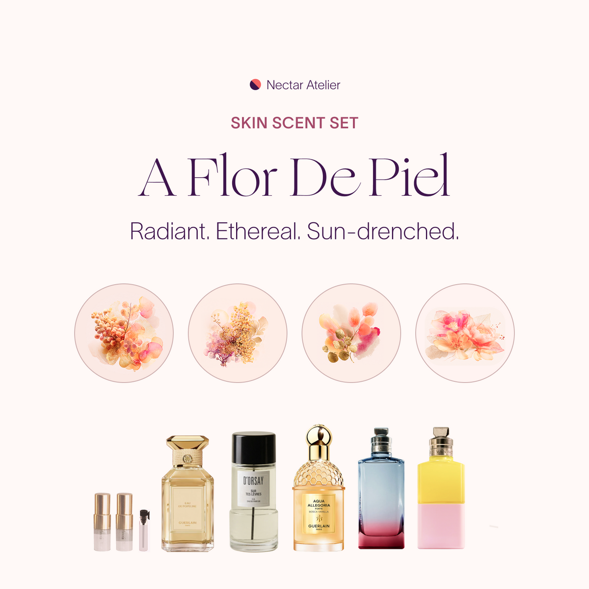 SKIN SCENT Sample SET - A Flor de Piel luxe artful samples by Nectar Atelier