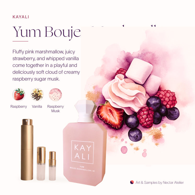 Kayali Yum Boujee Marshmallow Sample - Art Collage Inspiration