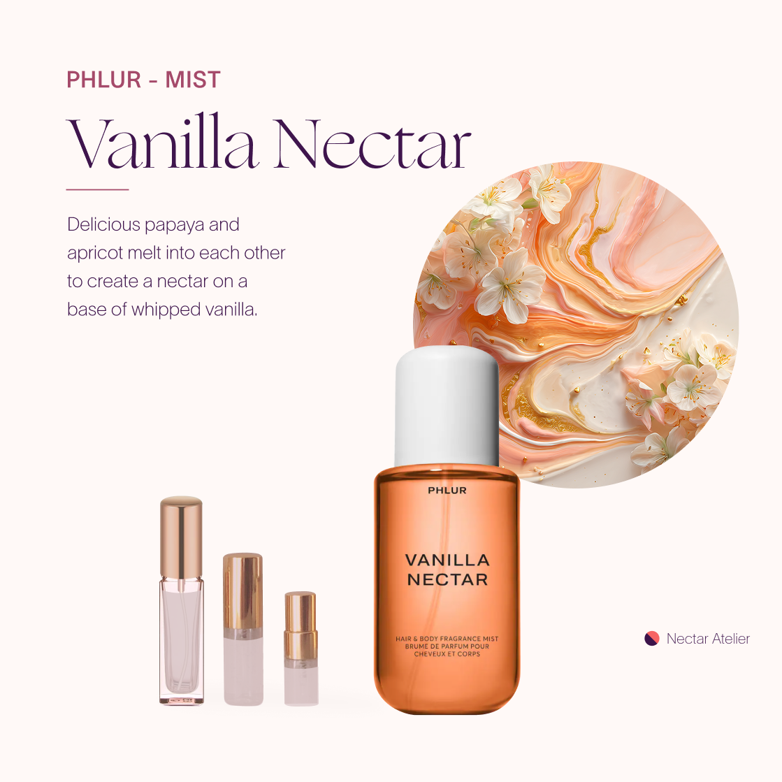 Phlur Vanilla Nectar | Artisanal Samples & Decants 3ml, 5ml, 10ml by Nectar Atelier