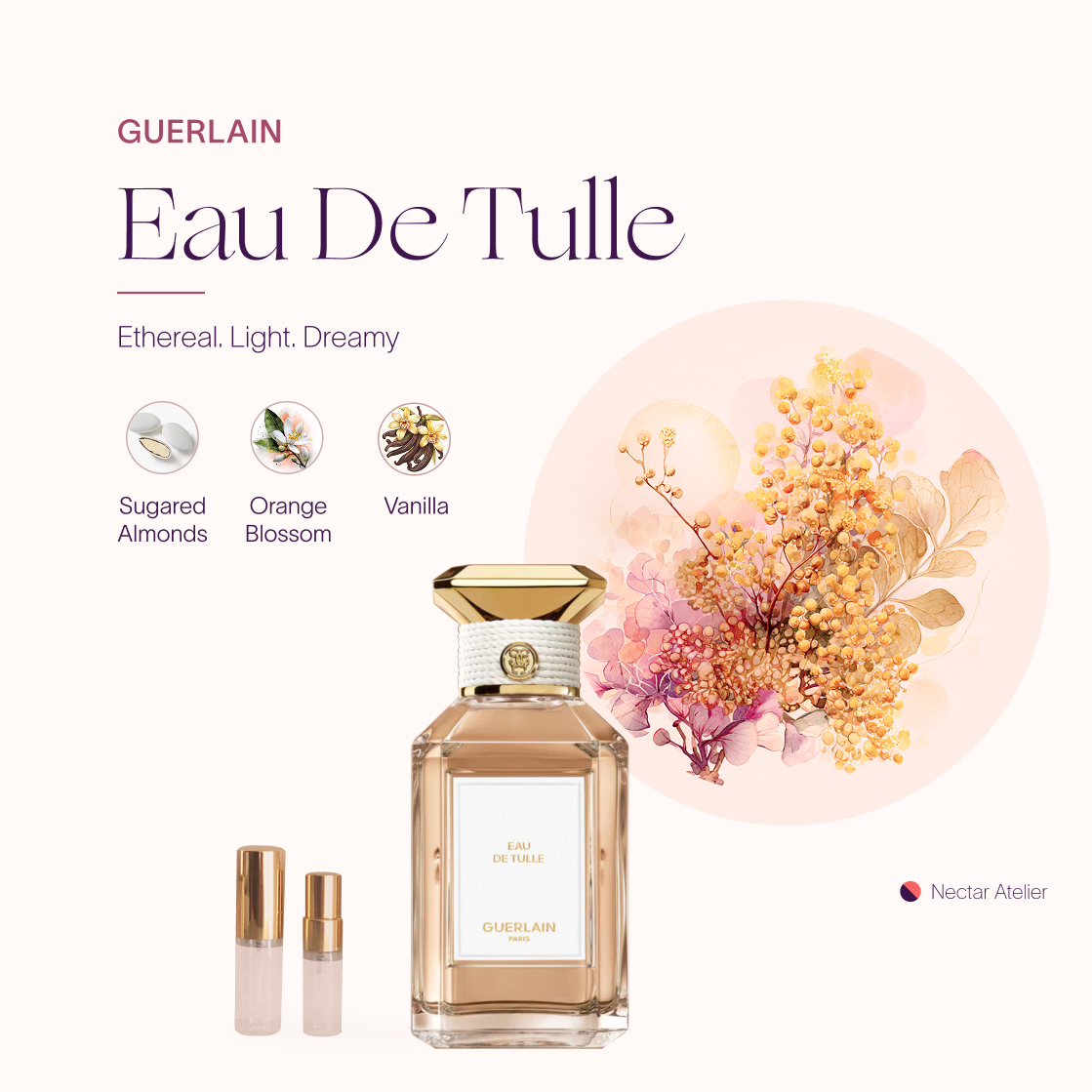 Eau de Tulle EDP | Luxe Samples 1mk, 2ml 3ml, 5ml by Nectar Atelier