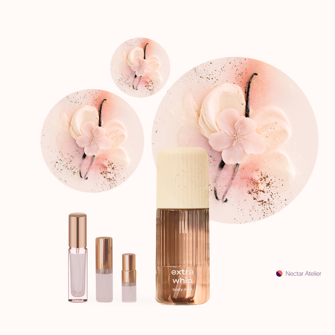 Extra Whip Body Mist | Artisanal Samples & Decants 3ml, 5ml, 10ml and Art Collage by Nectar Atelier