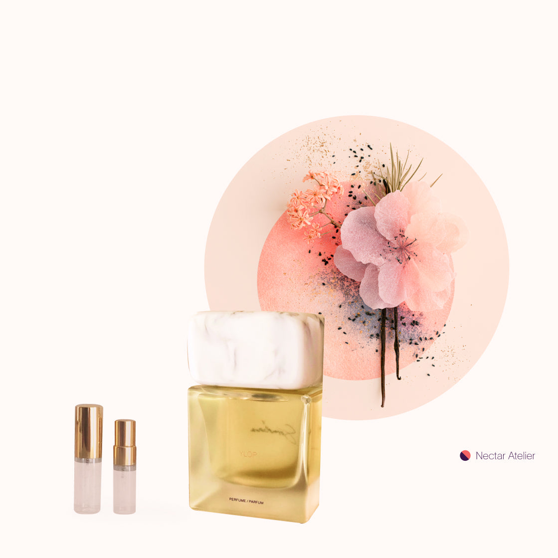 Sora Dora Ylop | Luxe Artisanal Eco, Artful Samples 1ml, 2ml, 3ml, 5ml by Nectar Atelier