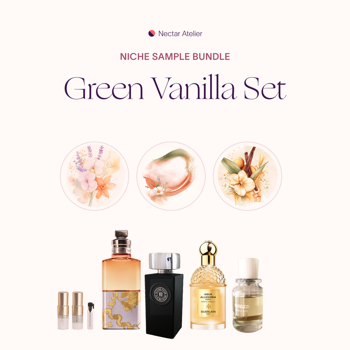 Green Vanilla | Artisanal Sample Set Luxe samples 1ml, 2ml by Nectar Atelier