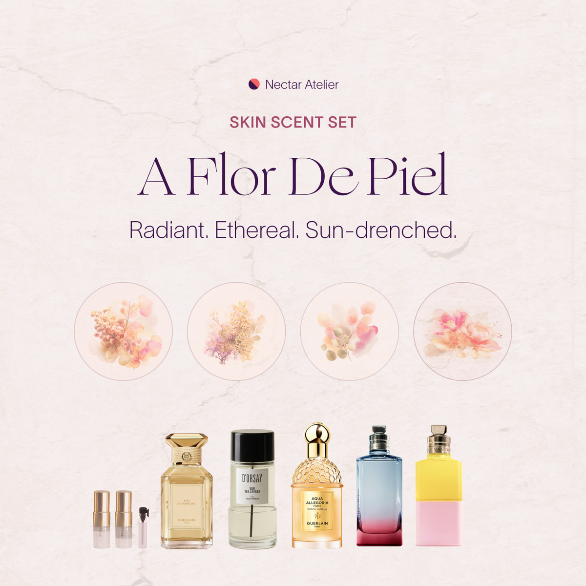 SKIN SCENT Sample SET - A Flor de Piel luxe artful samples by Nectar Atelier

