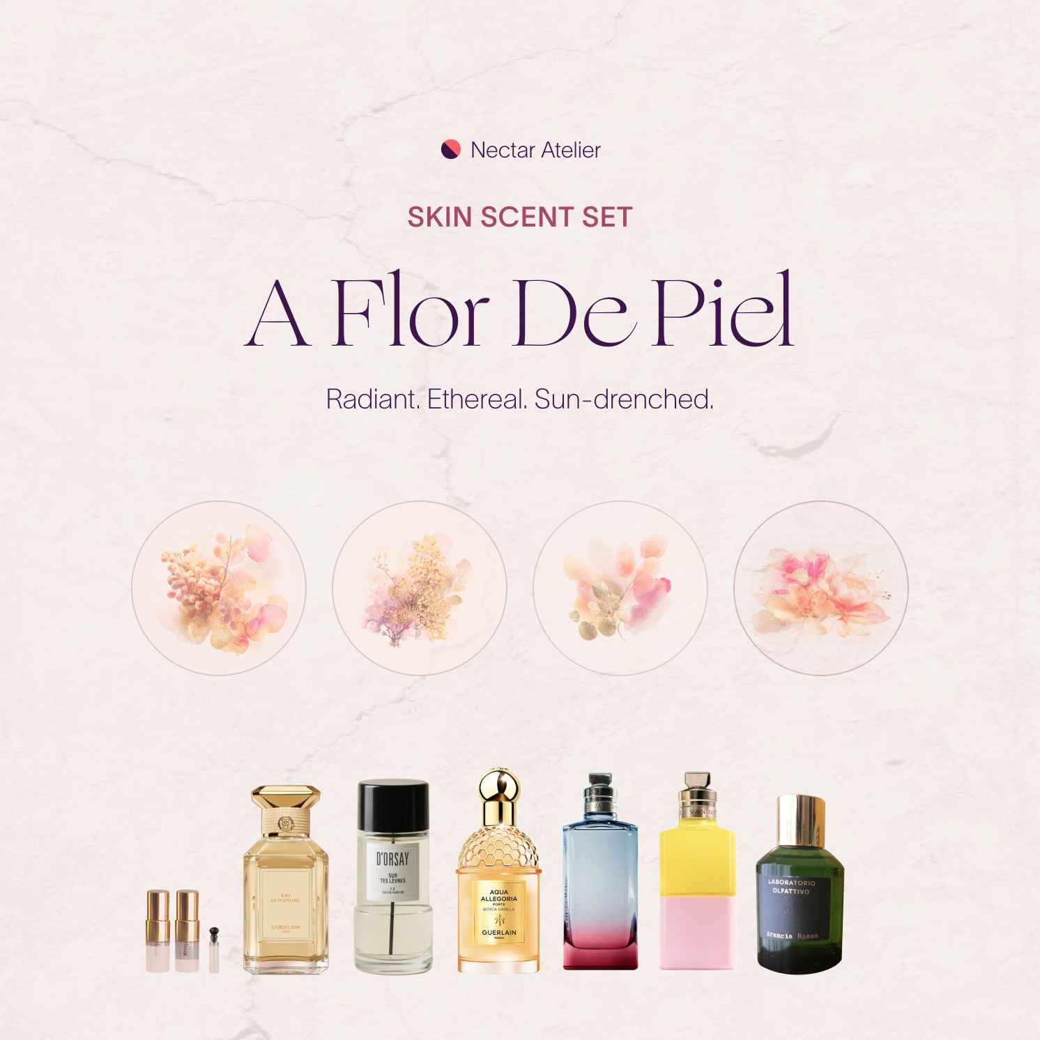 SKIN SCENT Sample SET - A Flor de Piel luxe artful samples by Nectar Atelier
