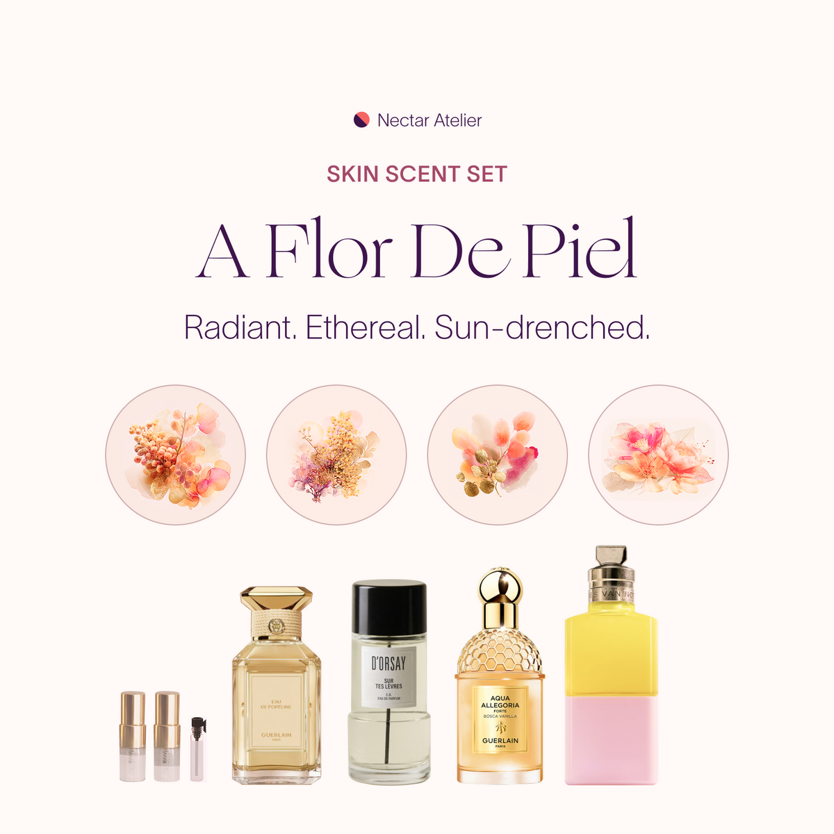 SKIN SCENT Sample SET - A Flor de Piel luxe artful samples by Nectar Atelier