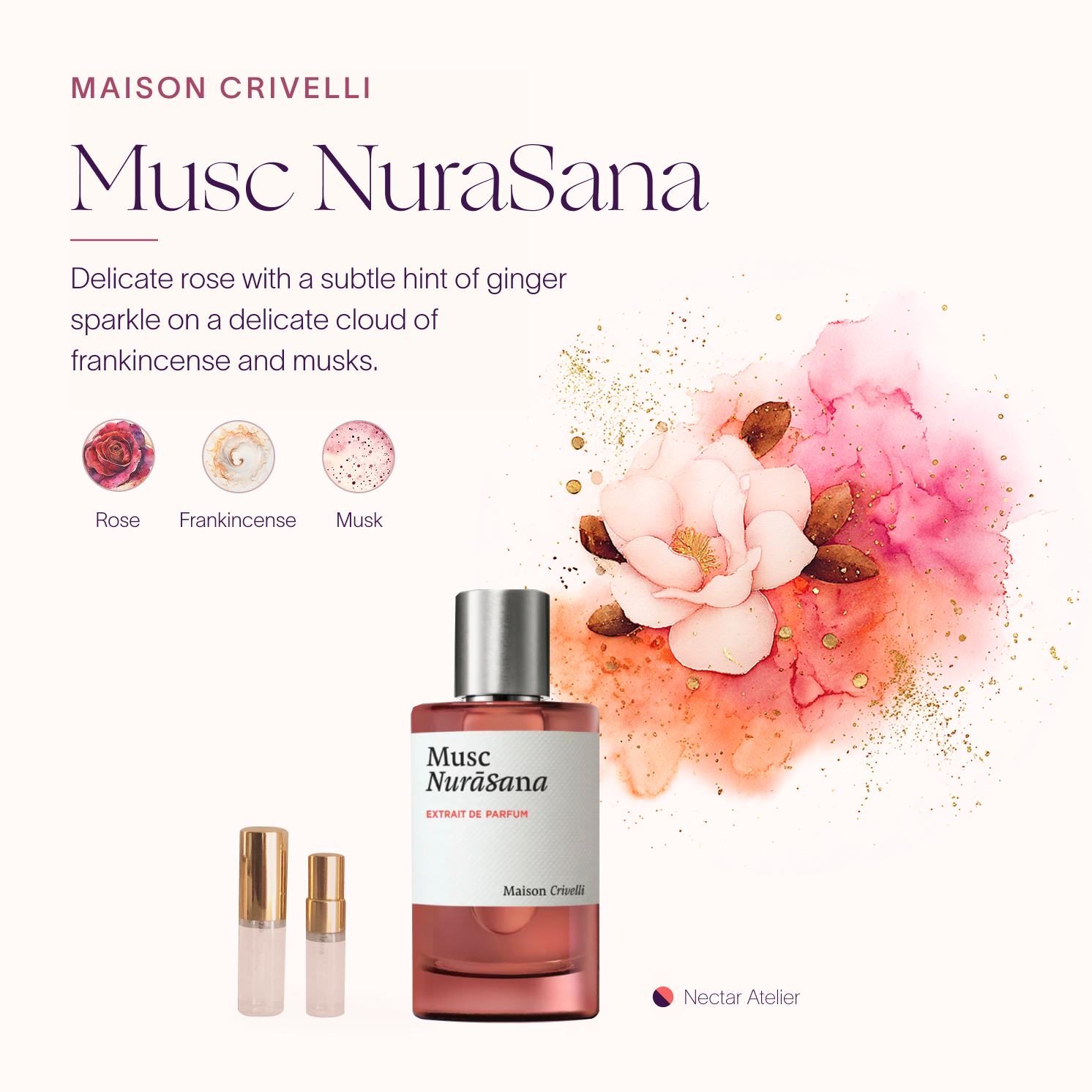 Musc Nurasana Luxe Samples by Nectar Atelier 1ml, 2ml, 3ml, 5ml